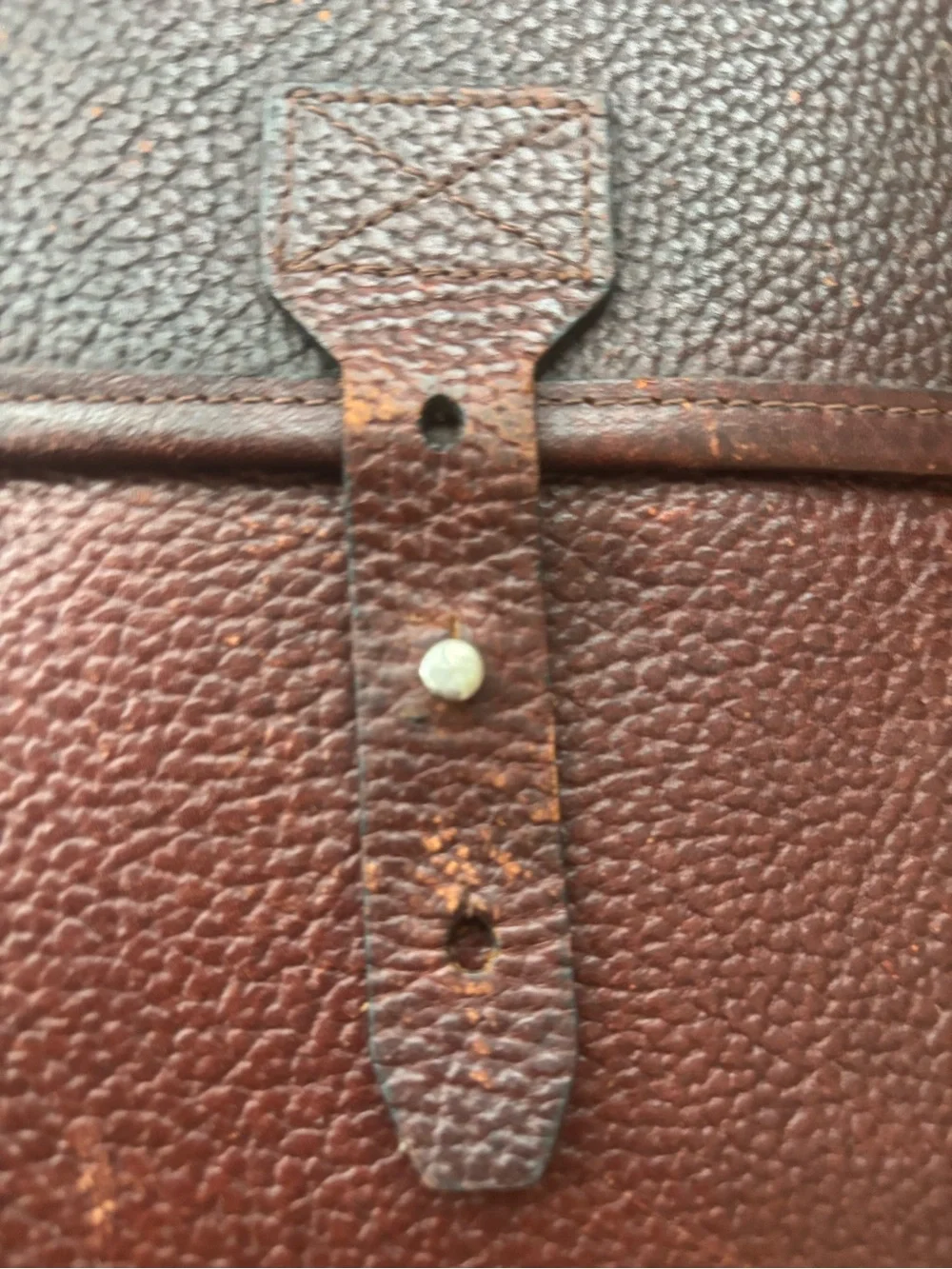 Vintage Orvis Deep Chestnut Pebbled bullhide Leather Briefcase